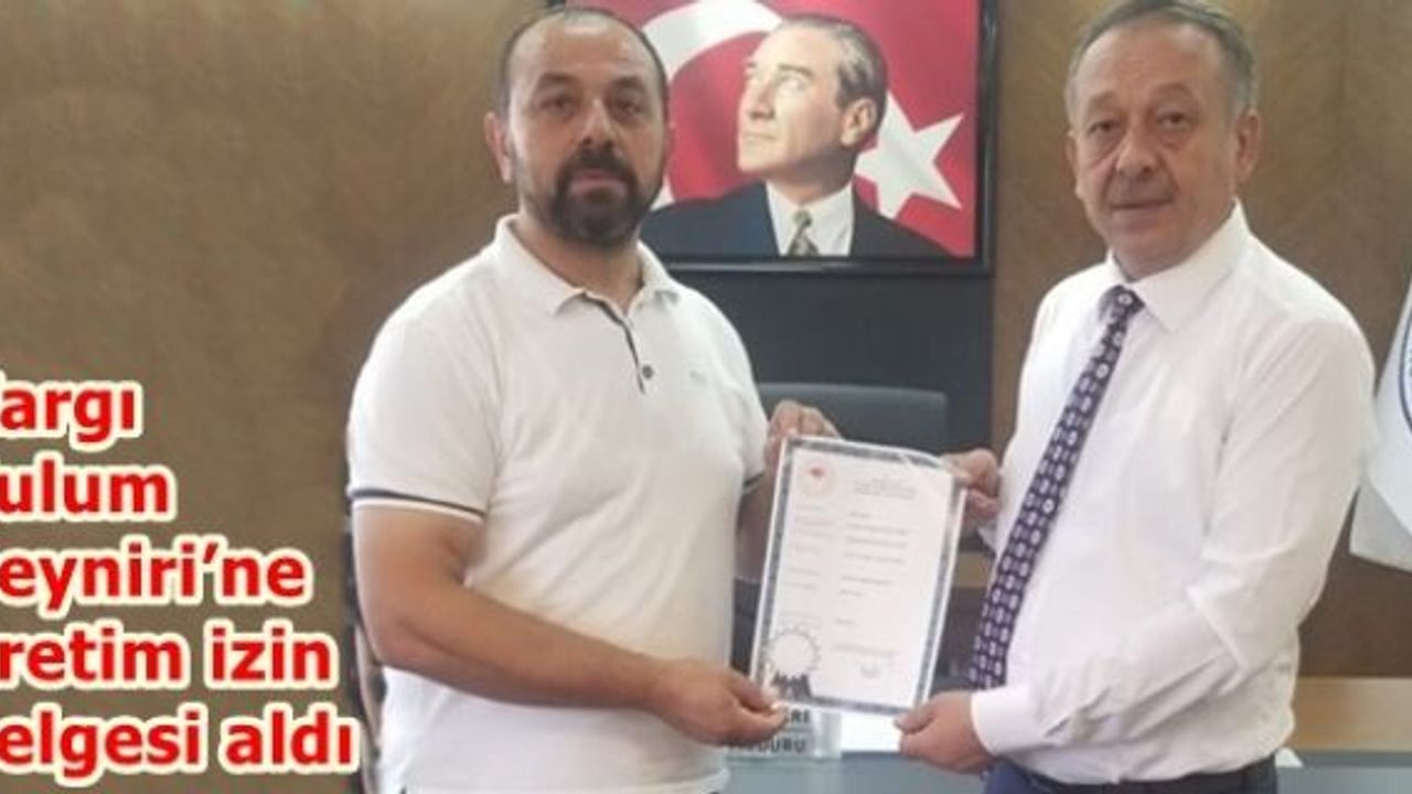 Kargı Tulum Peyniri’ne üretim izin belgesi aldı