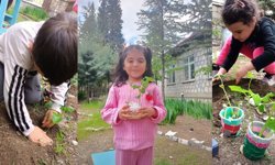 Minik öğrenciler fasulye dikimini öğrendi