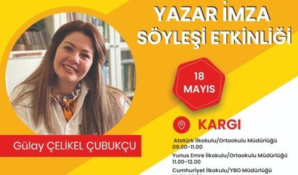 Kargılı yazar Gülay Çelikel Çubukçu öğrencilerle buluşacak