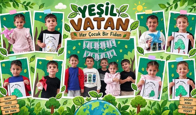 Minik kalpler ‘yeşil vatan’ için atıyor