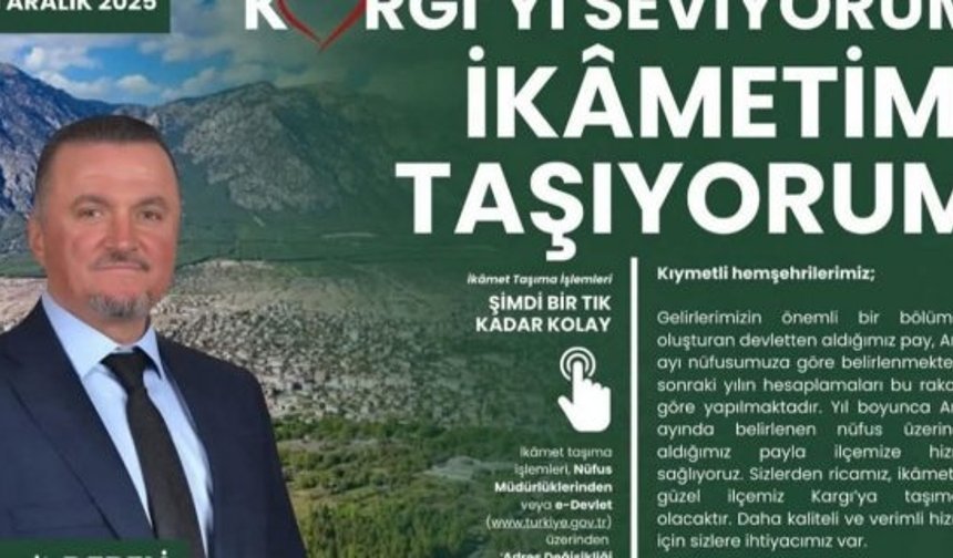 Kargı Belediye Başkanı Dereli’den Çağrı: “İlçemizin Gücü İçin İkametinizi Kargı’ya Taşıyın”