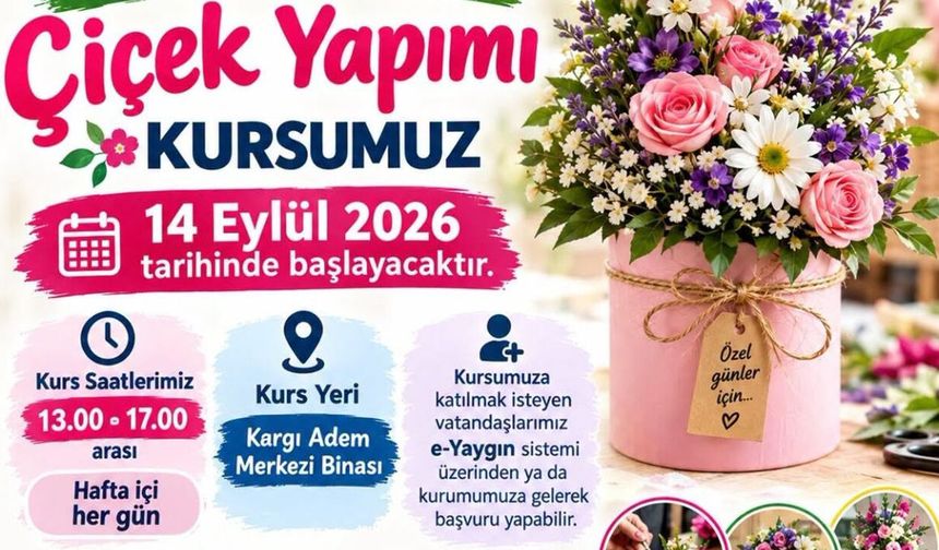 Kargı’da özel günler için çiçek yapımı kursu başladı