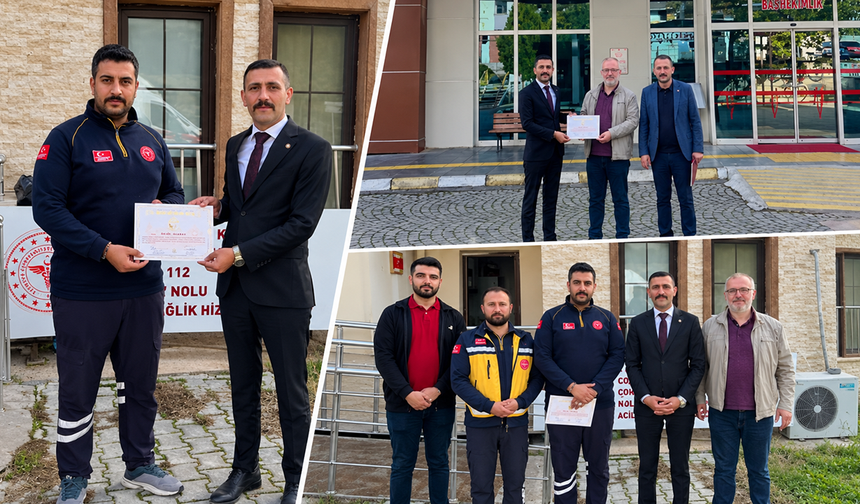 Türk Sağlık-Sen Kargı'da iki temsilcisine yetki belgesi verdi