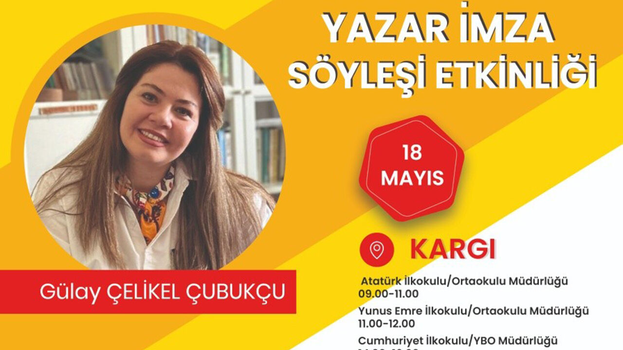 Kargılı yazar Gülay Çelikel Çubukçu öğrencilerle buluşacak