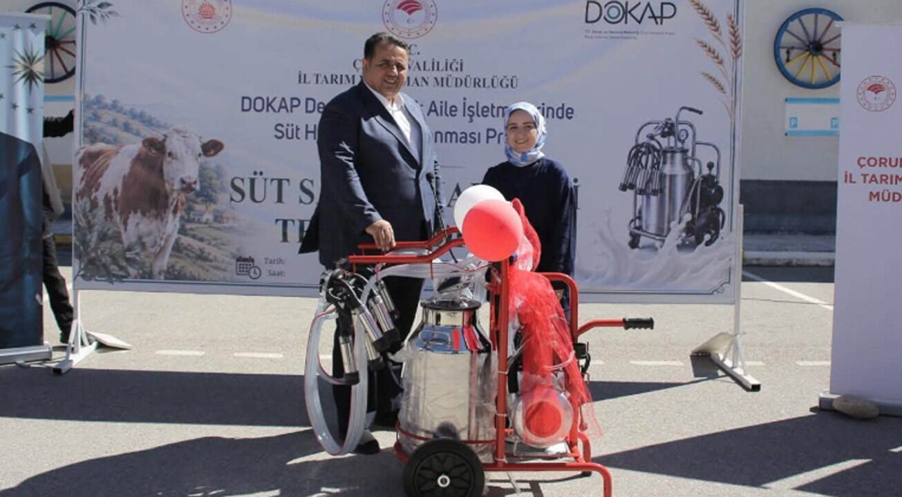 Kargı’daki süt üreticilerine 7 adet mobil sağım makinesi desteği
