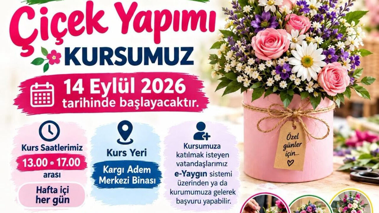 Kargı’da özel günler için çiçek yapımı kursu başladı